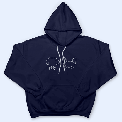 Cute Dog Ears with Names - Custom Tshirts - Personalized Gift for Dog Lovers, Dog Owners, Dog Mom, Dog Dad