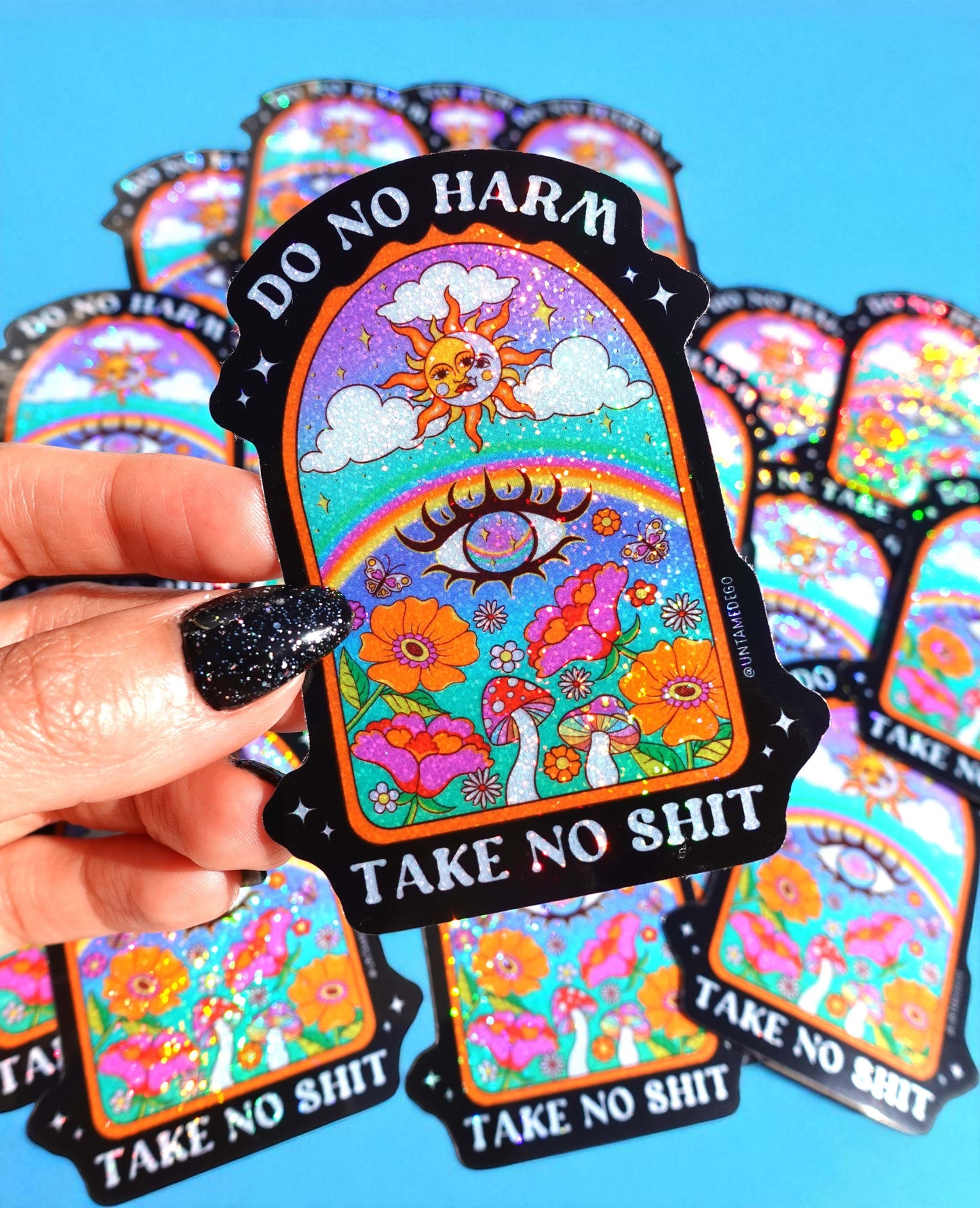 Do No Harm Take No Shit Vinyl Glitter Sticker