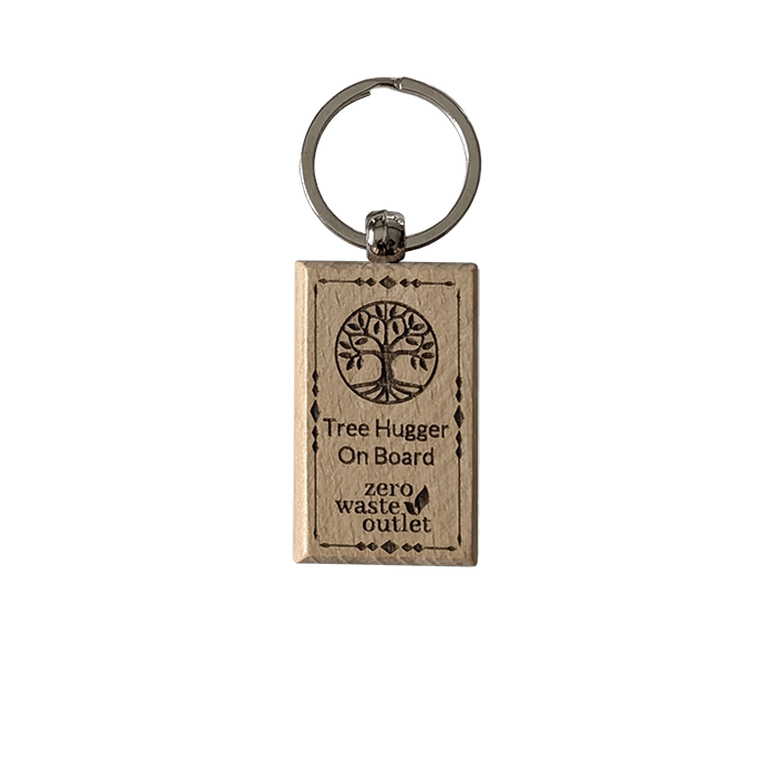 "Don't Forget Reusable Bags" Wooden Keychain