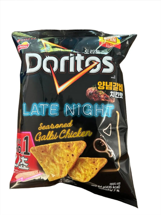 Doritos Late Night Galbi Oven Roasted Chicken – Korean BBQ Flavored Corn Chips 84g Bag (Korea)
