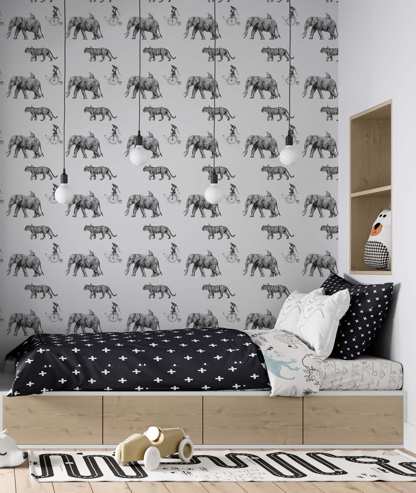 Tropical Animals Sketch Wallpaper | Kitchen + Metal