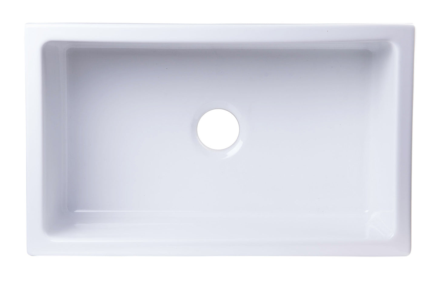 ALFI brand AB3018SB Smooth Apron Thick Wall Fireclay Single Bowl Farm Sink