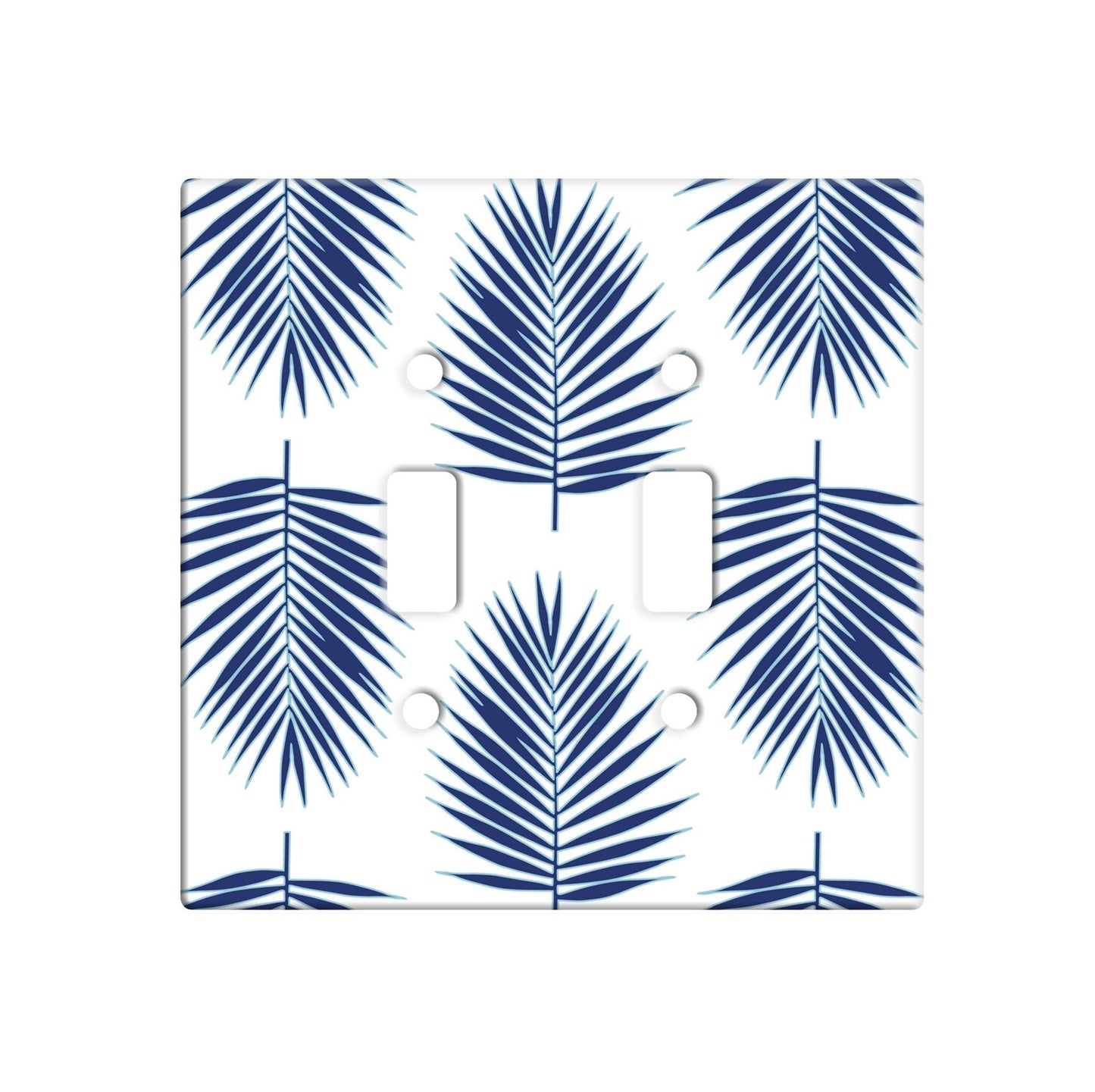 Double Ceramic Switch Plate - Palm Pattern