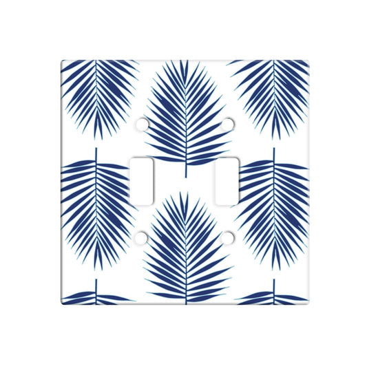 Double Ceramic Switch Plate - Palm Pattern