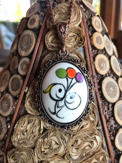 Artisan Made Ceramic Necklace Pendants -  Friendship & Love Designs,