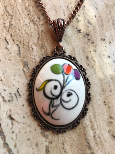 Artisan Made Ceramic Necklace Pendants -  Friendship & Love Designs,
