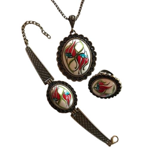 Floral Theme Bracelets - Jewelry Set - Bracelets for Women's & Girls