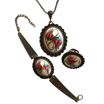 Floral Theme Bracelets - Jewelry Set - Bracelets for Women's & Girls