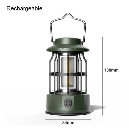 Outdoor LED Lantern Portable Retro Camping Garden Rechargeable Lamp
