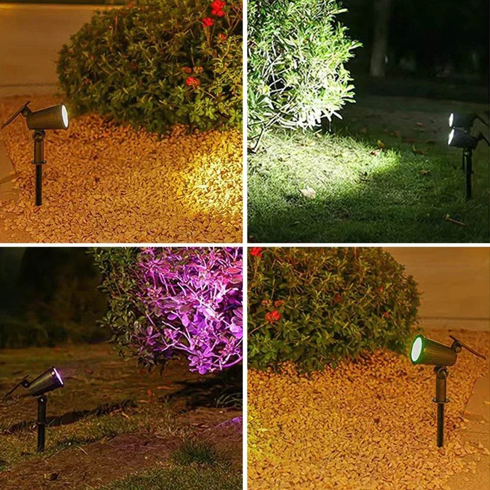 9 LED Solar Spotlights | Waterproof Outdoor Garden & Patio Lights