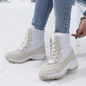 Women’s Waterproof Snow Boots – Warm Fur Platform Winter Shoes with Non-Slip Wedge Sole