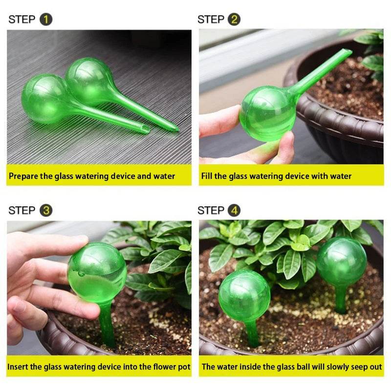 Self-Watering Globes – 5pcs Automatic Plant Watering Devices for Indoor & Outdoor Pots