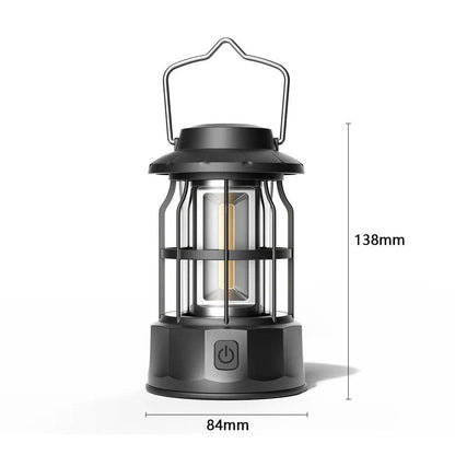 Outdoor LED Lantern Portable Retro Camping Garden Rechargeable Lamp