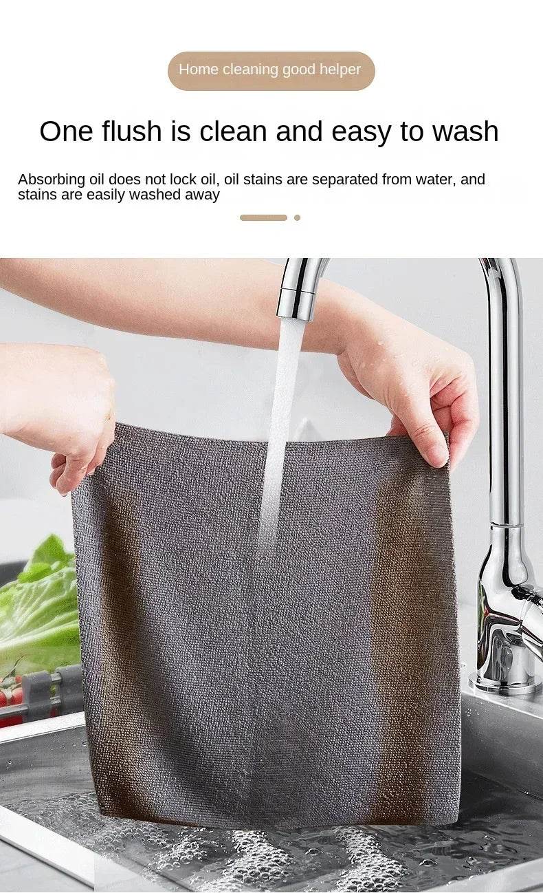 Reusable Microfiber Kitchen Towels - 1 Roll of 20 Sheets, Eco-Friendly Dish Rags & Paper Towel Replacement