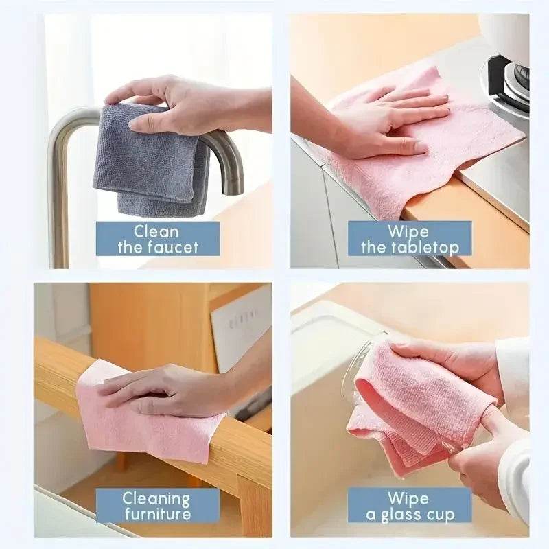 Reusable Microfiber Kitchen Towels - 1 Roll of 20 Sheets, Eco-Friendly Dish Rags & Paper Towel Replacement