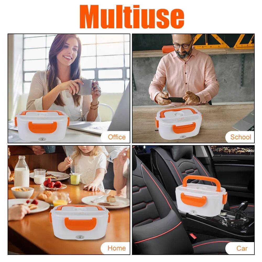 Fast Heating Electric Lunch Box - 12V/220V EU Plug, Portable Food Warmer for Car, Travel, Work