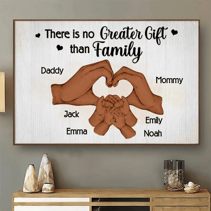 Family Hand Heart - Custom Wall Art - Personalized Gift For Mom, Dad, Family, Wife, Husband