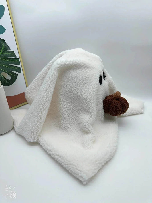 Kawaii Gus the Ghost Pumpkin Pillow – Plush Doll Cushion for Car, Home, & Gifts