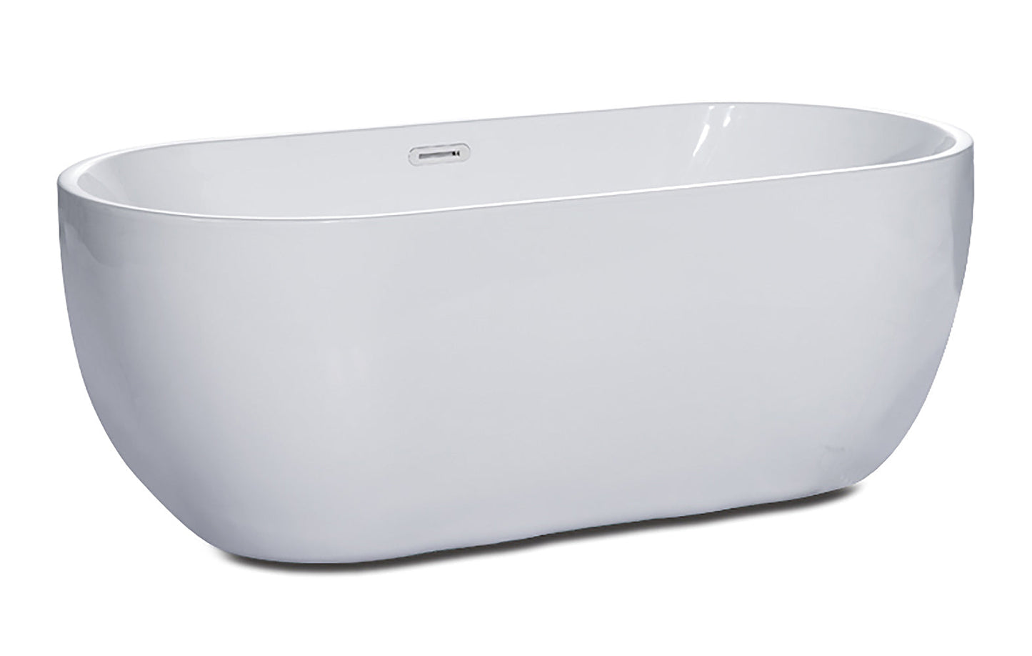 ALFI brand  AB8838 59 inch White Oval Acrylic Free Standing Soaking Bathtub