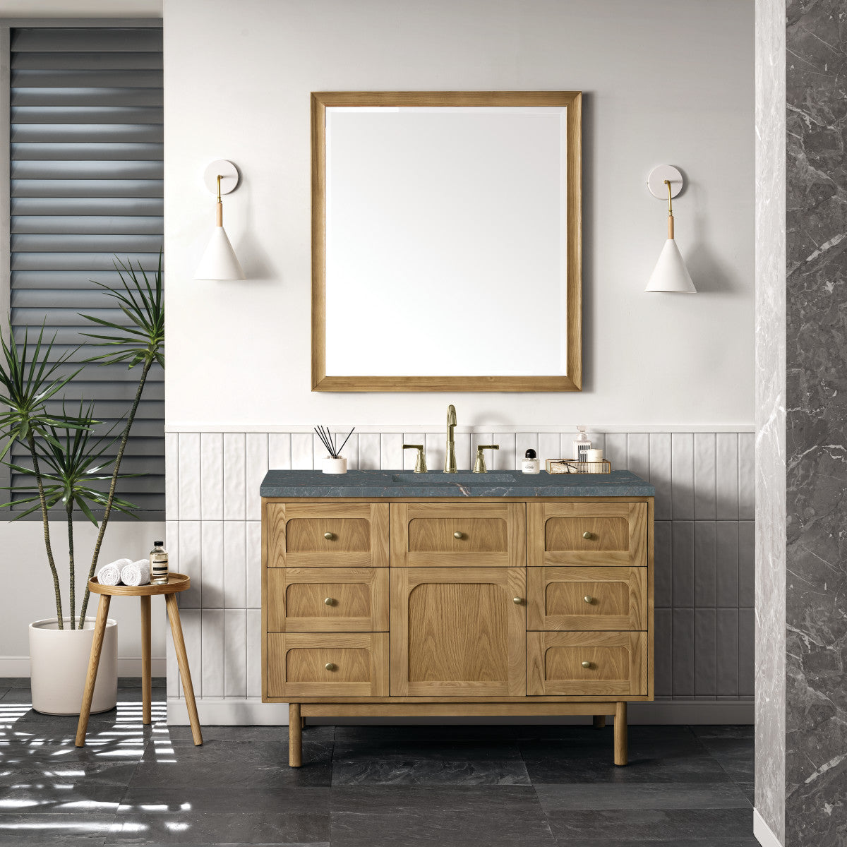 Laurent 48" Single Vanity Cabinet, Light Natural Oak
