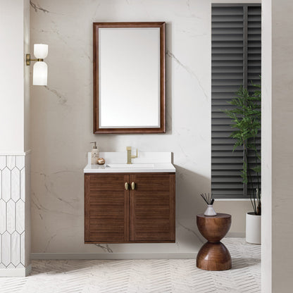 Amberly 30" Single Vanity Cabinet, Mid-Century Walnut