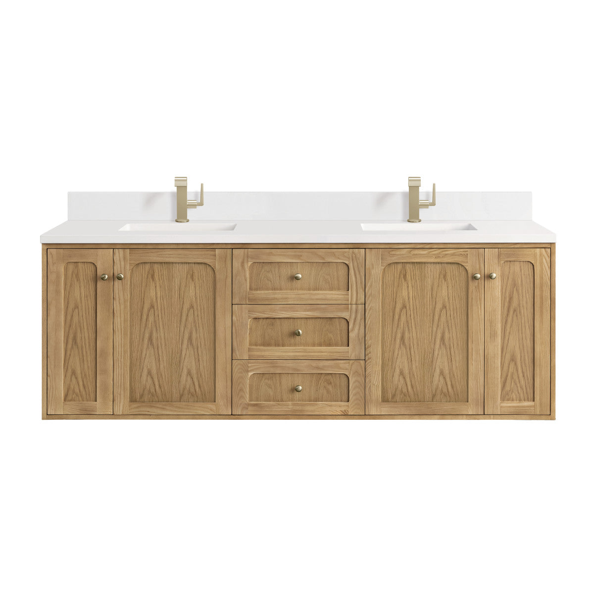 Laurent 72" Double Vanity Cabinet, Light Natural Oak