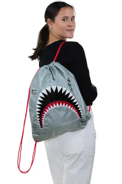 Drawstring Shark Backpack