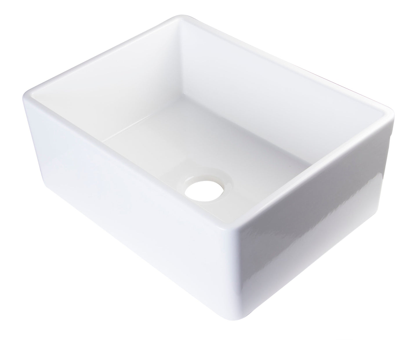 ALFI brand AB505 AB505-W White 26" Contemporary Smooth Apron Fireclay Farmhouse Kitchen Sink