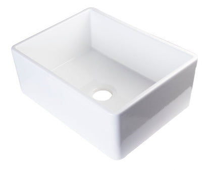 ALFI brand AB505 AB505-W White 26" Contemporary Smooth Apron Fireclay Farmhouse Kitchen Sink