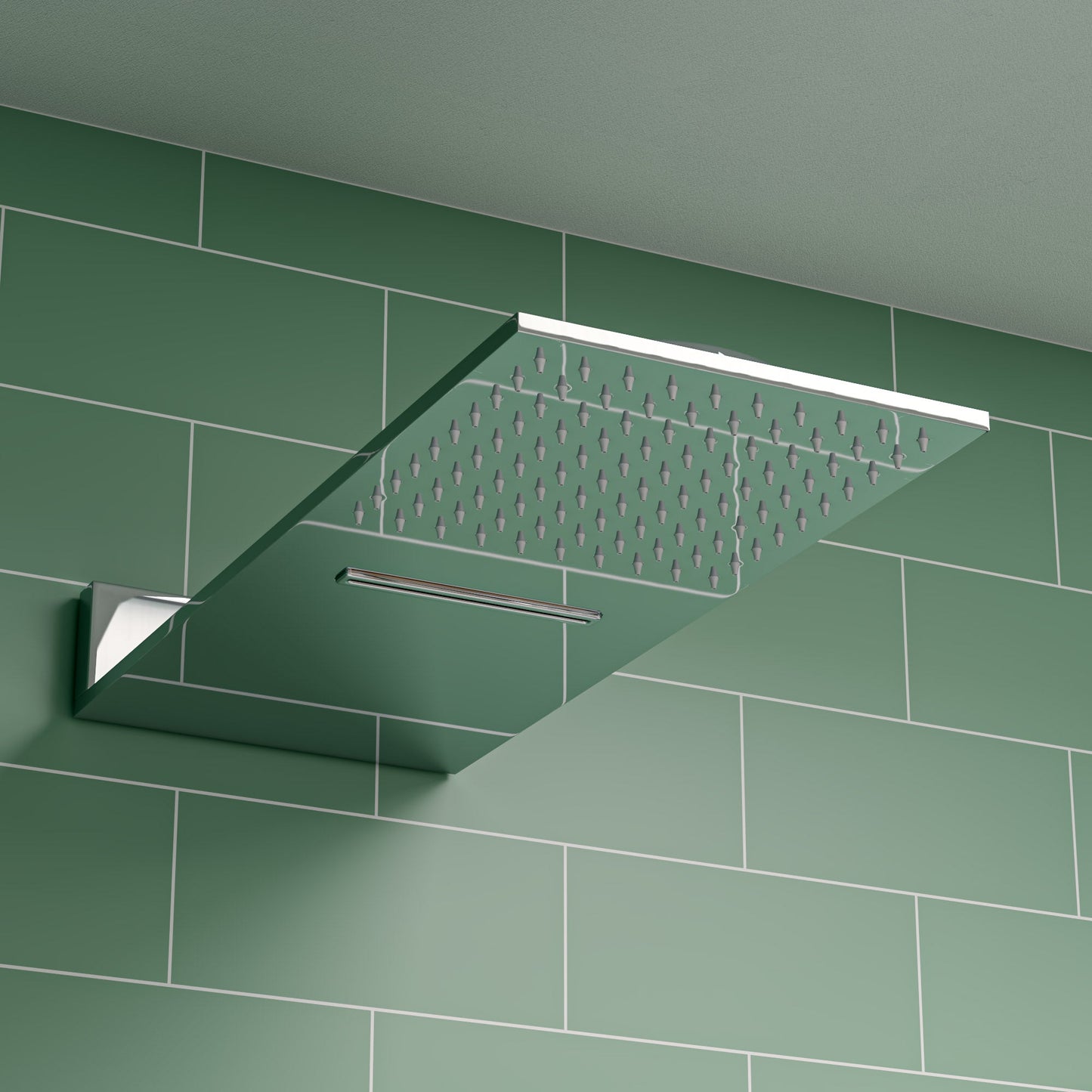 ALFI brand RAIN10SW 10" Wall-Mounted Square Waterfall Rain Shower Head