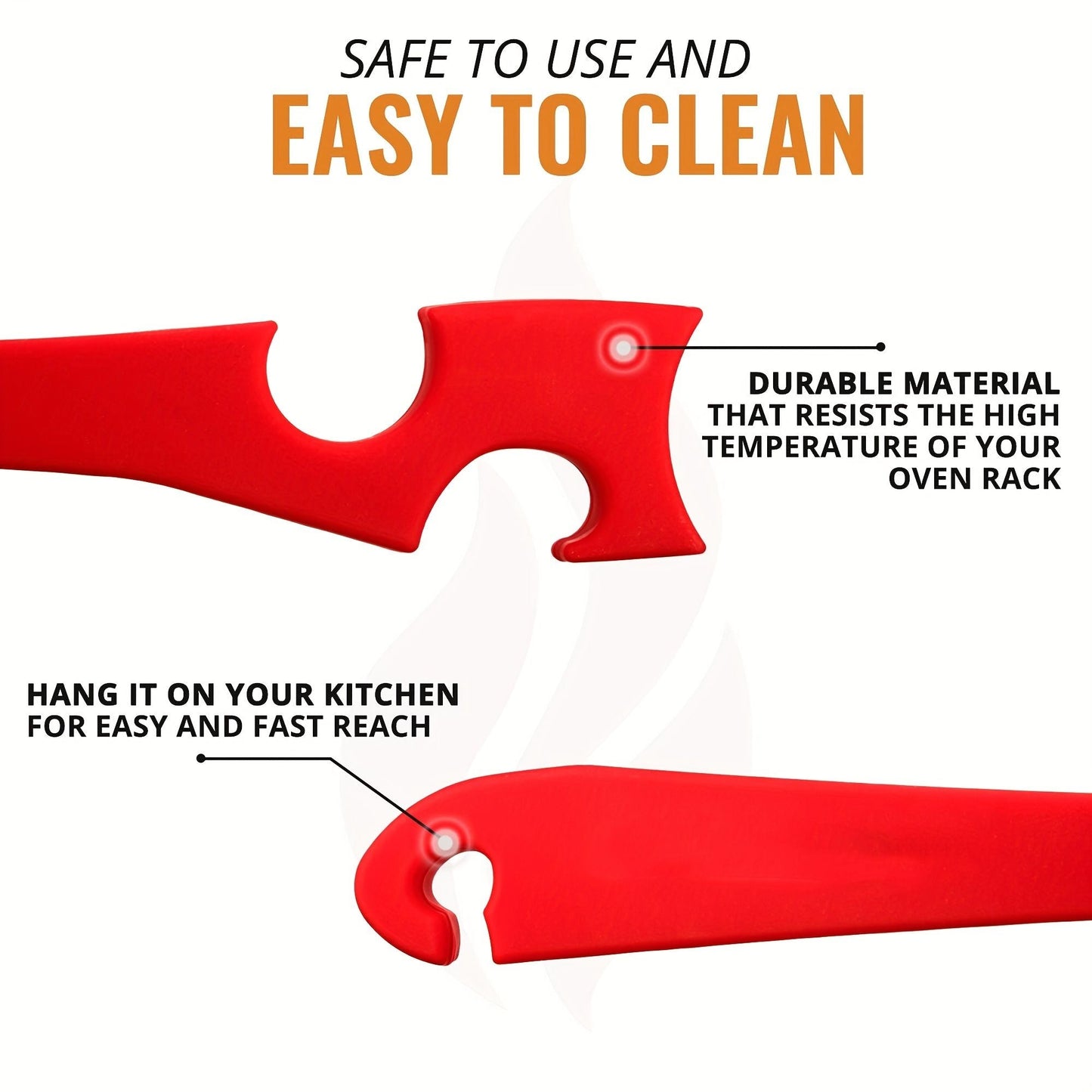 1pc Silicone Oven Rack Push Pull Tool With Longer Handle Ideal For Kitchen Oven; Toaster Oven; Air Fryer; Convection Oven And Small Kitchen Appliances