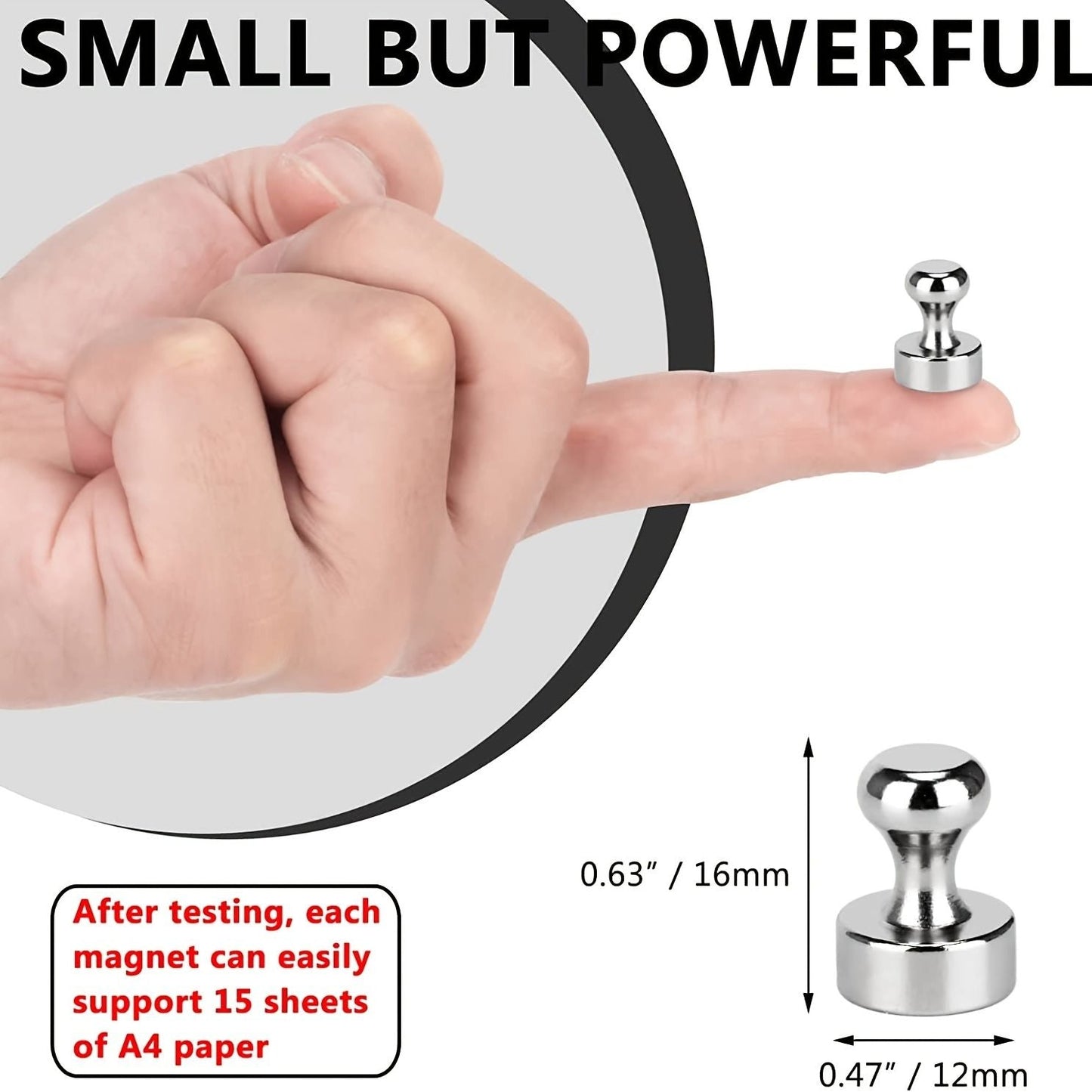 12pcs/Set Refrigerator Magnet Push Pin, Brushed Nickel Steel Fridge Magents, Magnetic Pushpins, Magnet Thumb Tacks, Magnets For Whiteboard, Kitchen, Office, Bulletin Board, Lockers