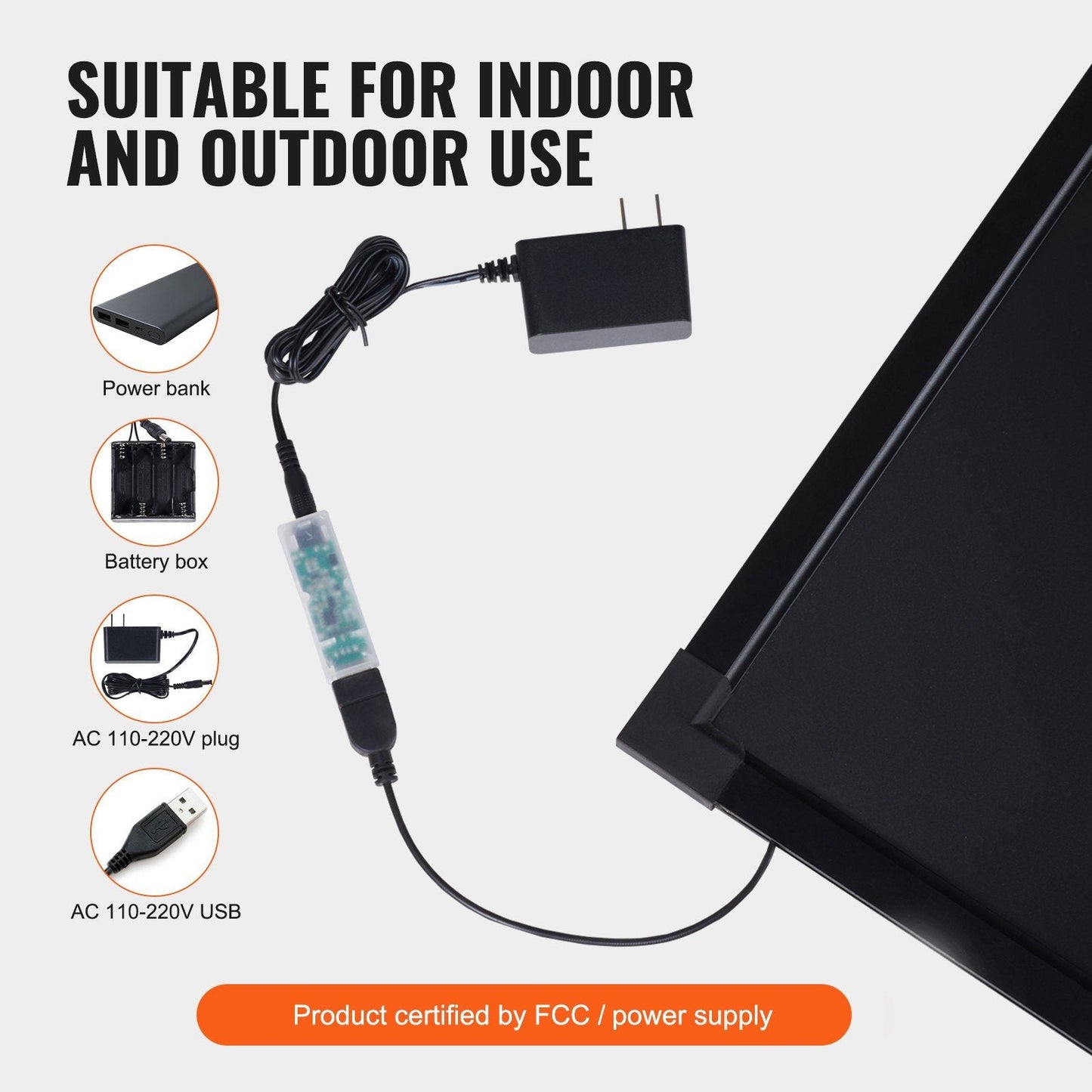 VEVOR LED Message Writing Board, 16"x12" Illuminated Erasable Lighted Chalkboard, Neon Effect Menu Sign Board, Drawing Board with 8 Fluorescent Chalk Markers and Remote Control, for Home Wedding Shop