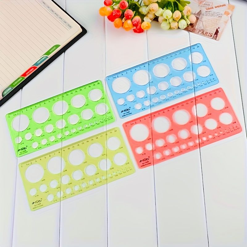 1pc Creative Plastic Transparent Drawing Square Ruler Measuring Tool Learning Stationery Drawing Template
