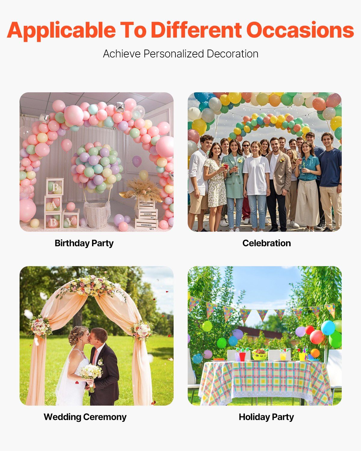 VEVOR Metal Arch Backdrop Stand Set of 2 Stand with Case Connection for Wedding