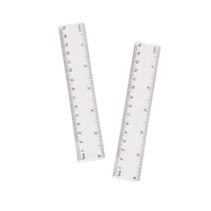 1pc Simple Transparent Ruler Size 6.14*1.18in