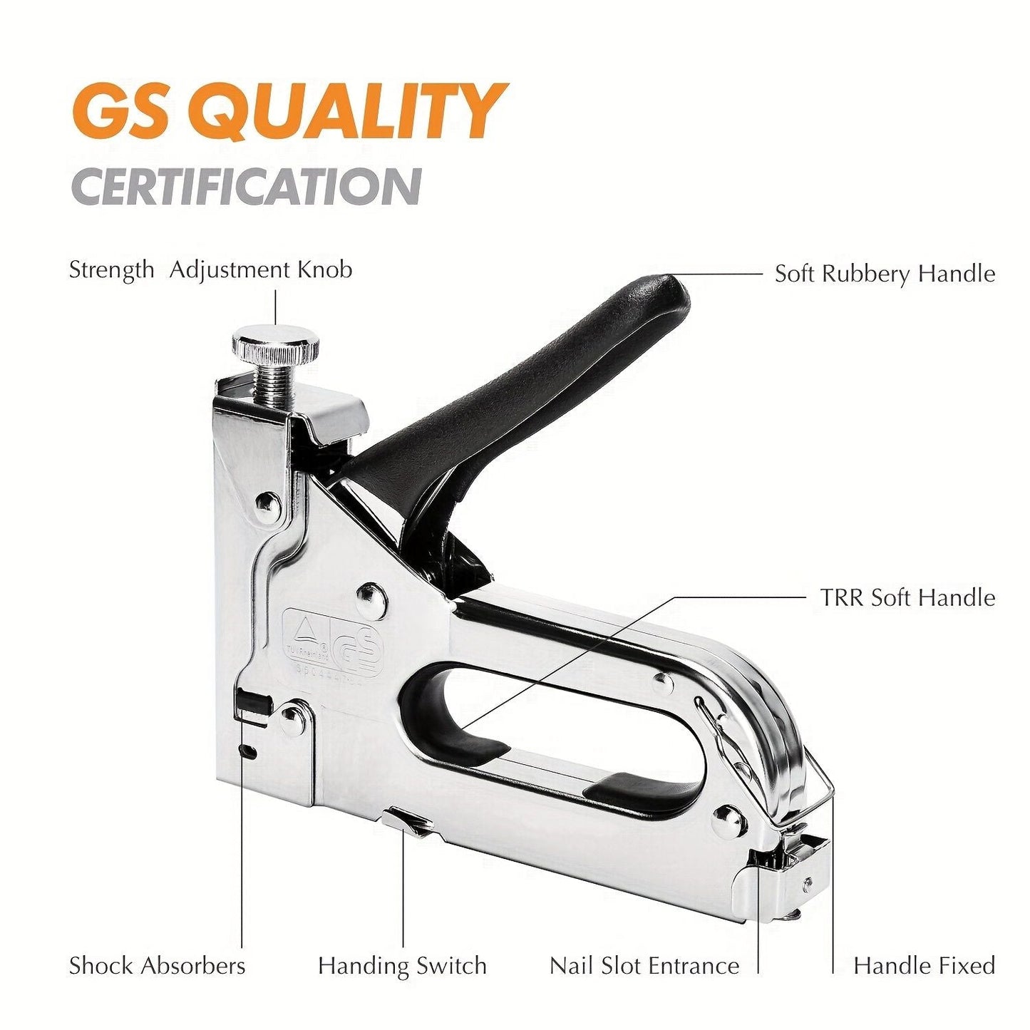 1pc, 3 In 1 Heavy Duty Staple Gun Kit With 300 Staples, Upholstery Stapler For Fixing Material, Decoration, Carpentry, Furniture, Doors And Windows