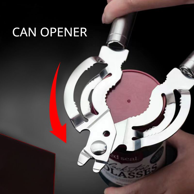 1pc, Can Opener, 304 Stainless Steel Jar Opener, All Metal Construction Adjustable Jar Opener, Can Bottle Opener Gripper, For Weak Hand, Elderly, Arthritis, Child