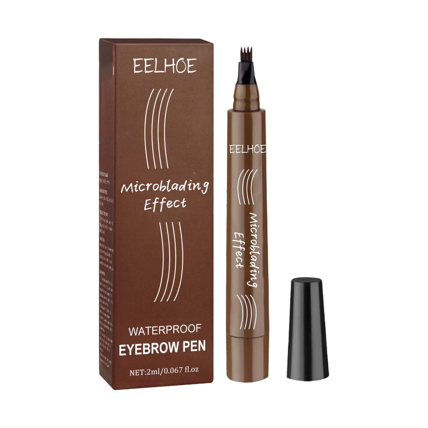 EELHOE Four Fork Wild Water Eyebrow Pencil, Embellished Eyebrows Waterproof And Sweatproof Filling Eyebrows Naturally Plump And Multi-Colored