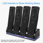 4 Remotes Charging Dock Game Controller Charger 2800mAh Rechargeable Battery Charging Stations w/ LED Indicator for Wii Nintendo