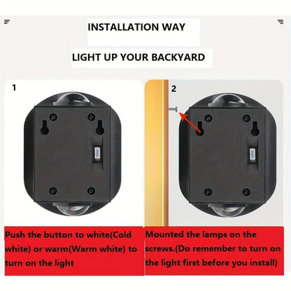 1pc 2 LEDs Solar Wall Light UP And Down Illuminate Outdoor Sunlight Sensor Lamp Waterproof Modern Nordic Style Decor For Home Garden Porch (Warm White & Cold White) (Bronze)