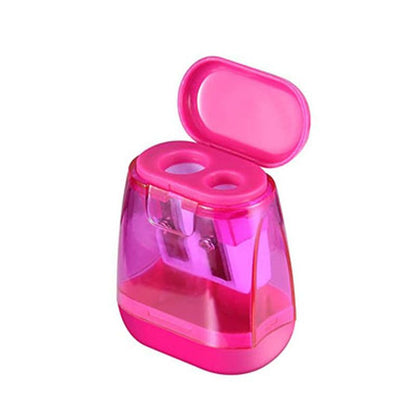 Pencil Sharpeners, Manual Pencil Sharpener,Dual Holes Handheld Pencil Sharpeners With Lid For Kids Adults School Office Home Supply