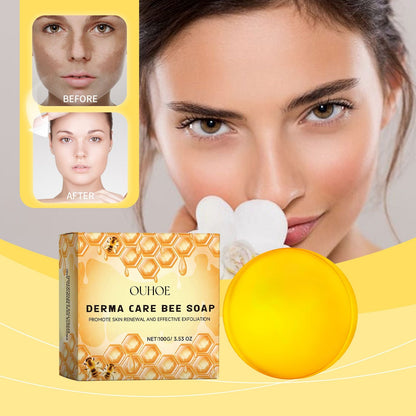 OUHOE Derma Care Bee Soap, Repair Skin Moisturizing Skin Care Improve Skin Cleansing Foam Body Soap