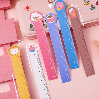 5pcs Cute Animal Ultra-thin Soft Ruler Combination 1.1-6 Inches PP Material