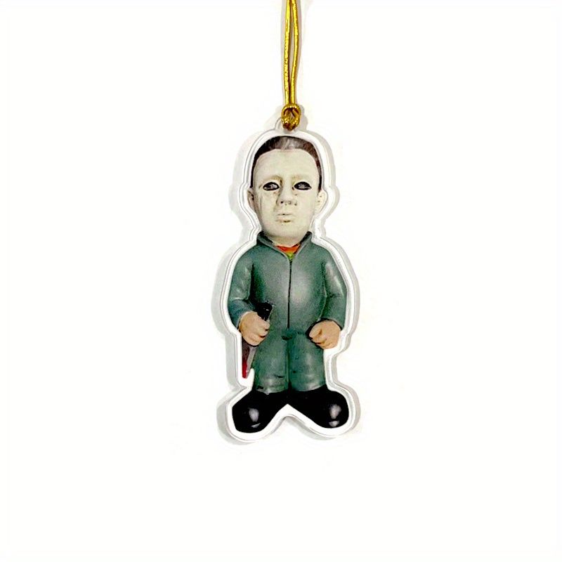 1pc Halloween Decor Horror Movie Character Sculpture Car Hanging Pendant Horror Decoration Funny Pendant Car Dwarf Pendant