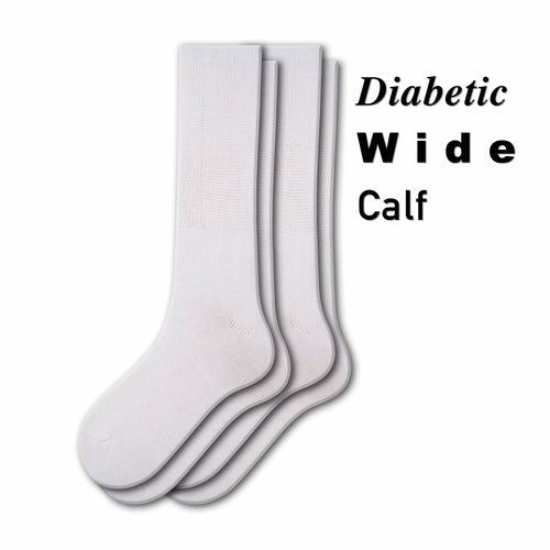 Women's Extra Wide Calf - Cotton Crew Socks, Non-Binding Crew Socks