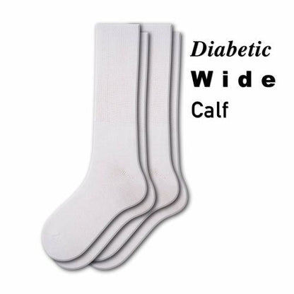 Women's Extra Wide Calf - Cotton Crew Socks, Non-Binding Crew Socks
