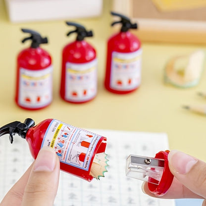 1pc/2pcs Fire Extinguisher Creative Single-hole Pencil Sharpener Manual Pen Sharpener Hand-shaking Pencil Sharpener