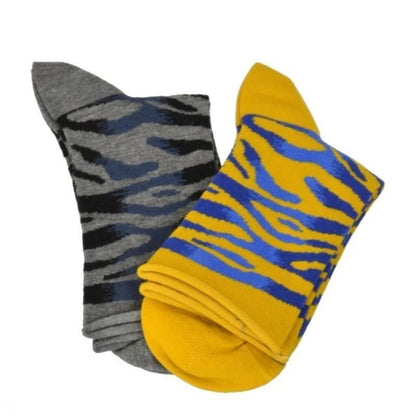 Sierra Socks Zebra Pattern Hi Anklet Casual Cotton Women's 2 Pair Pack