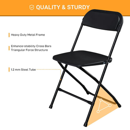 10PCS Heavy Duty Folding Chair 350lbs Capacity Metal Frame Portable Event Chair for Indoor Outdoor Use Stackable and No Assembly Required